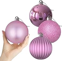 Vista 100 de Esferas de Navidad plateadas grandes de 4 pulgadas, inastillables, adornos colgantes para árbol de Navidad, cumpleaños, Halloween, fiestas