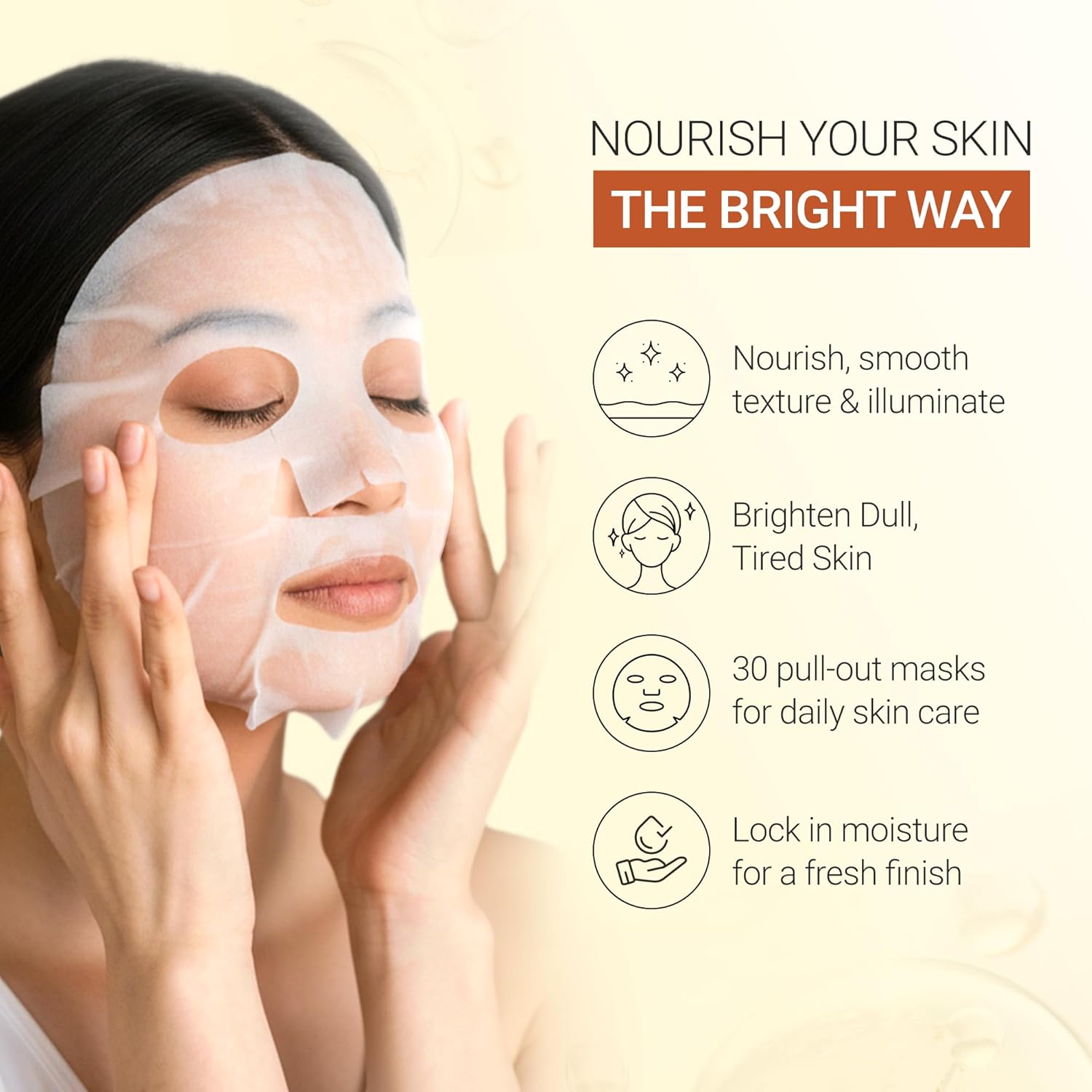 tenzero Daily Rice Illuminating Mask (30 Sheets), Hydrating, Soothing & Nourishing Face Mask, For Glowing & Radiant Skin with Rice Extract, Plant-based Cellulose Mask, For Daily Use, Korean Skincare - Image 3