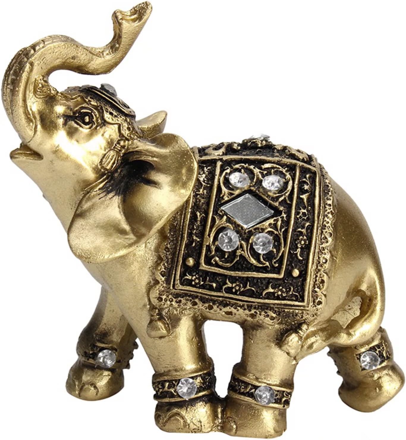 Lucky Wealth Elephant Statue|Resin Elephant Sculpture Home Office Desktop Decoration,Best Gift(Small)