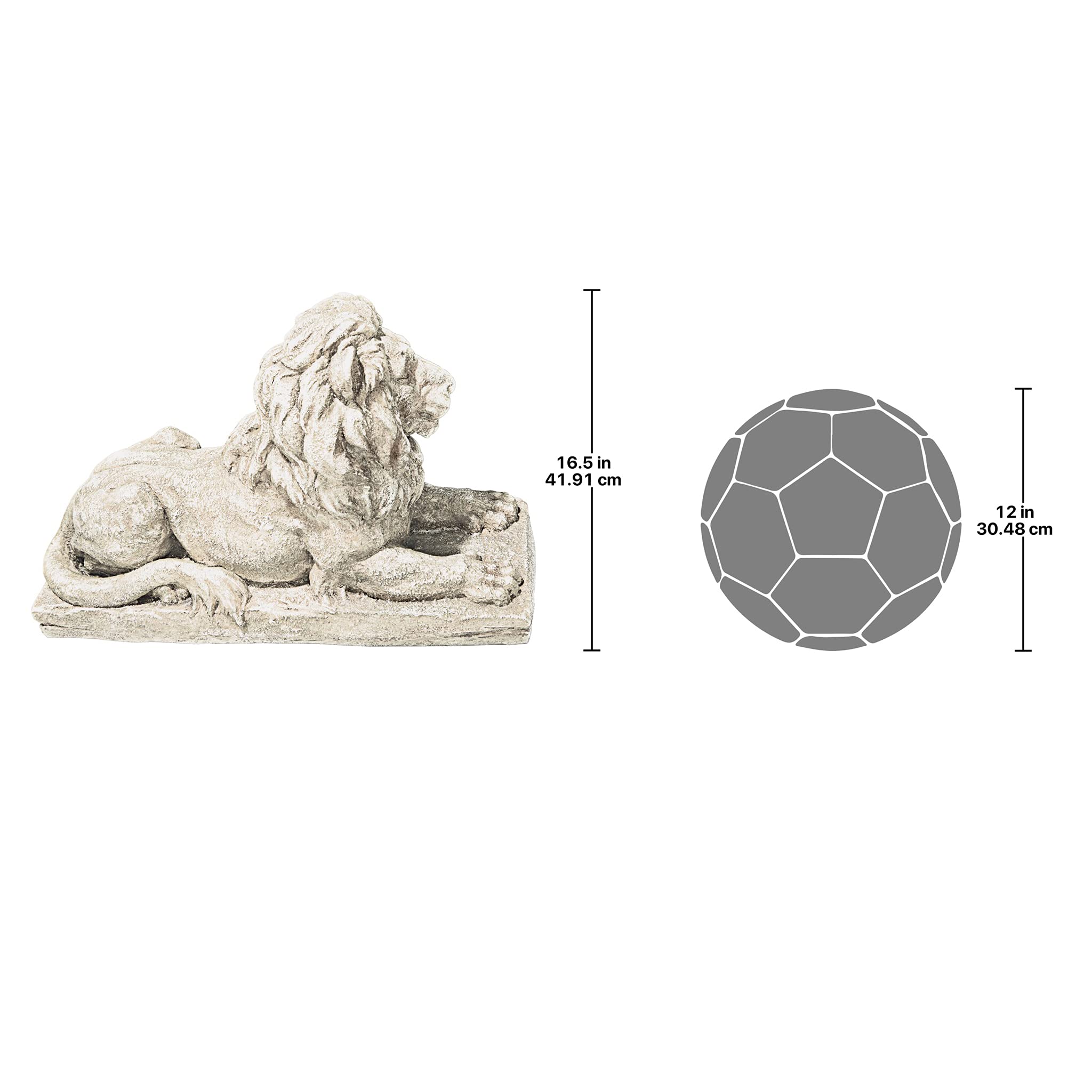 Design Toscano Löwe Von Florenz Statue – Aus Kunststein, Handbemalt, Für Garten & Wohnraum