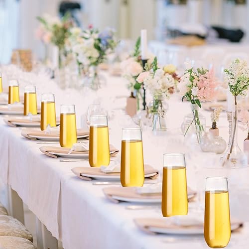 Miniatura 6 de Tessco 60 copas de champán de plástico de 9 onzas, copas de vino de plástico, copas de champán irrompibles para beber cóctel, fiesta de Navidad,