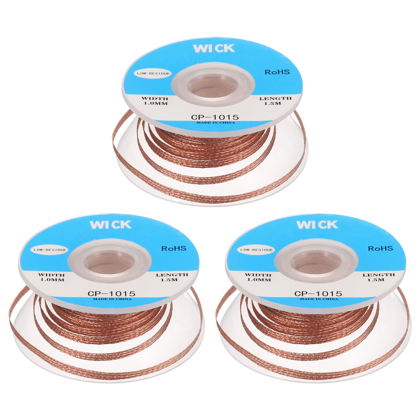 MECCANIXITY Solder Wick Braid No-Clean Desoldering Wick Braid 0.04 Inch Width 5 Feet Length for Remove the Solder Electrical Components 3 Pack