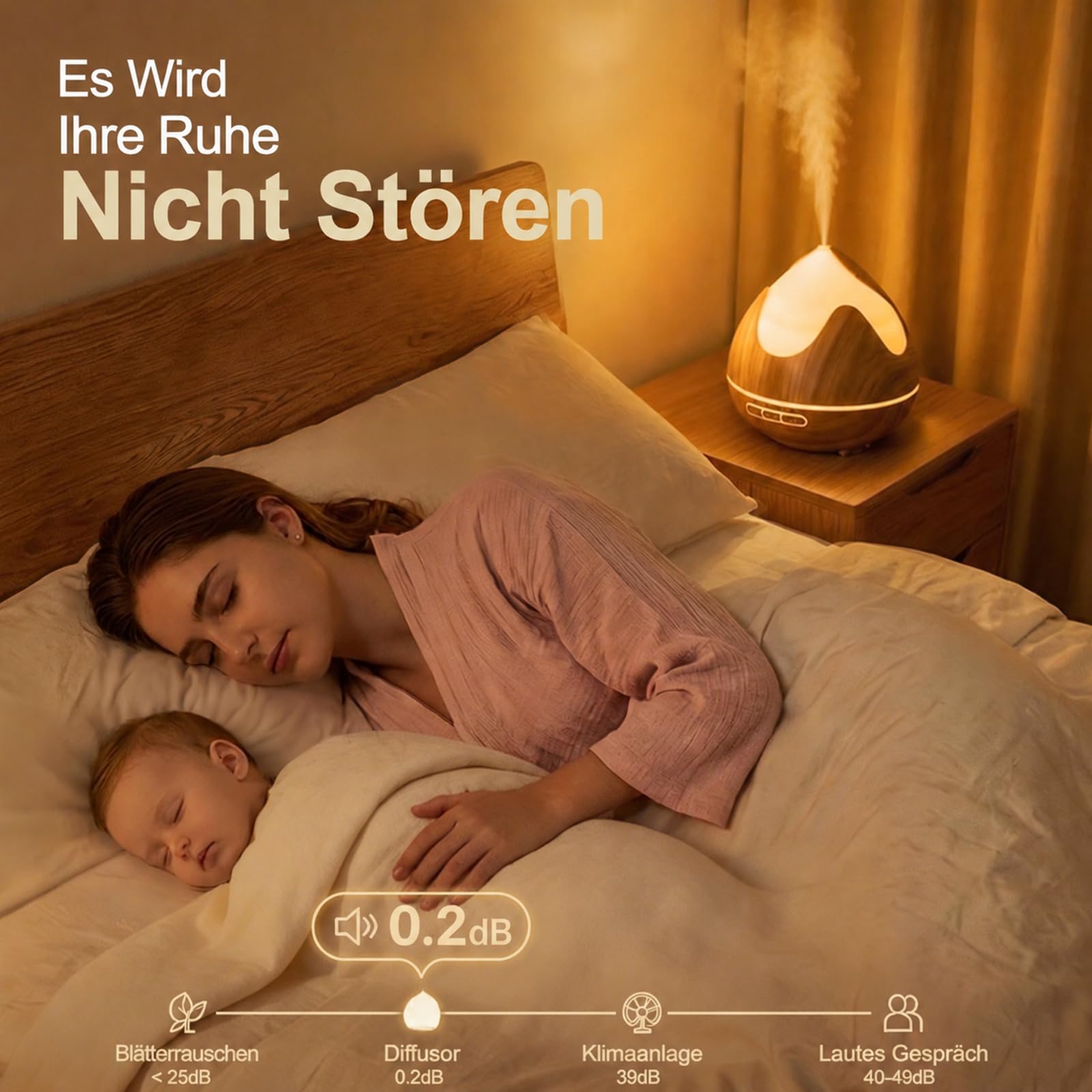 Aroma Diffuser für Ätherische Öle 500 ML, Ultraschall Luftbefeuchter, Aromatherapie Öle Diffusor mit 14-Farbigem LED-Licht, 4 Timer Einstellung