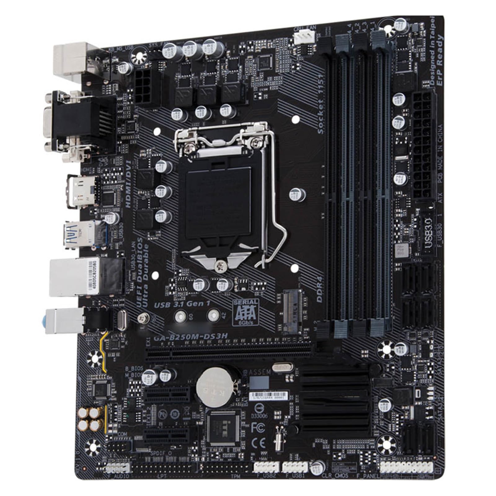 pc Motherboard Fit for Gigabyte B250M-DS3H Desktop Motherboard LGA 1151 Support 6th/7th-Gen I7 I5 I3 DDR4 64GB M.2 SSD
