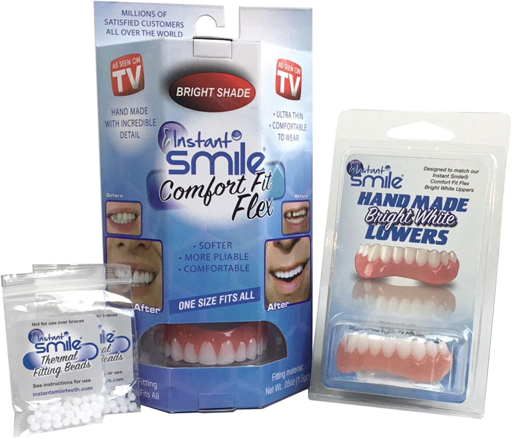 Instant Smile Comfort Fit Flex Teeth Upper and Lower Set,
