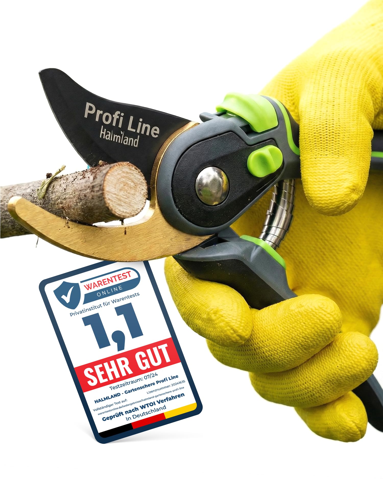 halmland® Profi Bypass Gartenschere 20 mmØ | Astschere mit Antihaft-Beschichtung für große & kleine Hände | Rosenschere, Baumschere und Blumenschere | Gartenwerkzeug Garten für mühelose Gartenarbeit