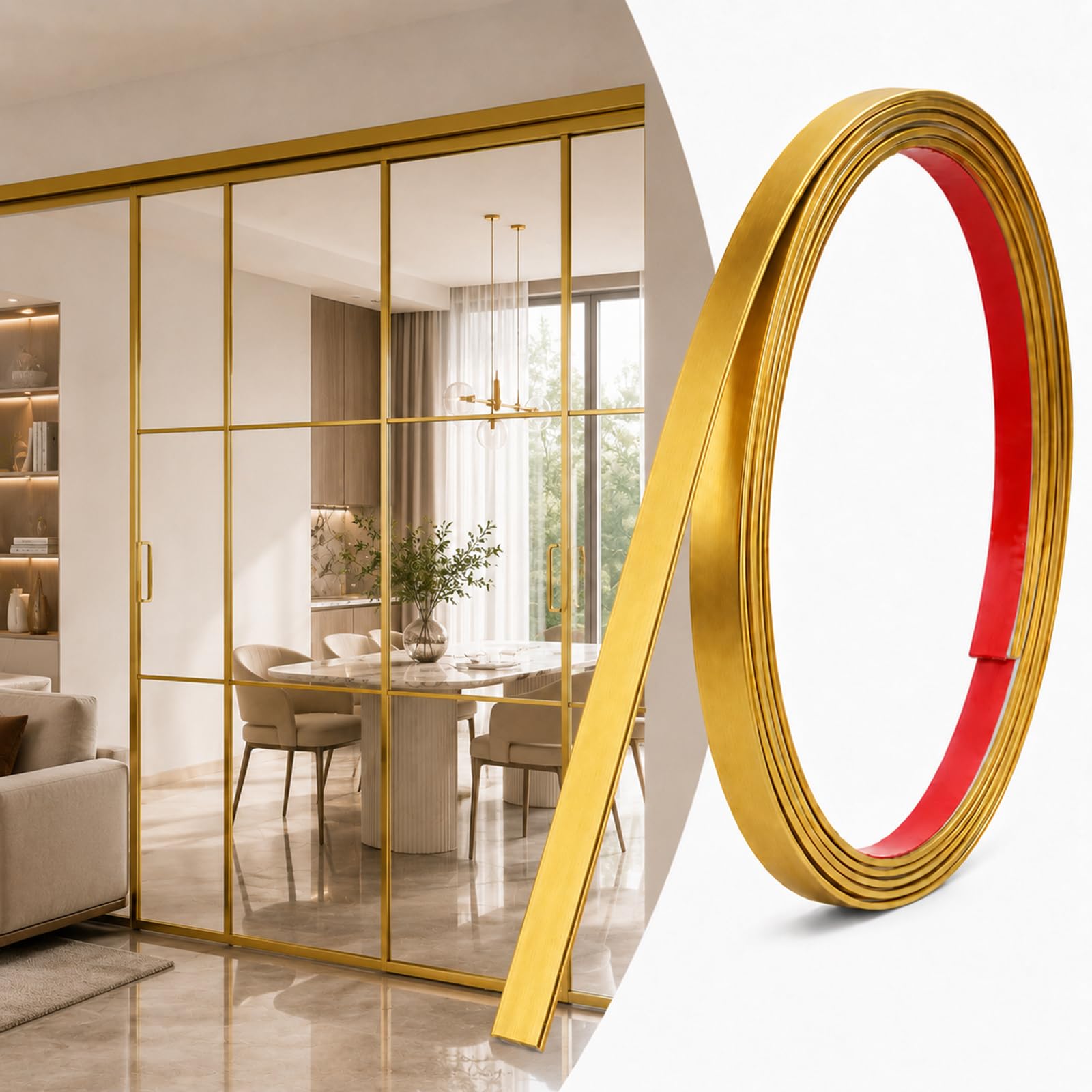 Wall Trim Peel And Stick Molding Frame PVC Molding Trim Gold,W 2cm* L 2m