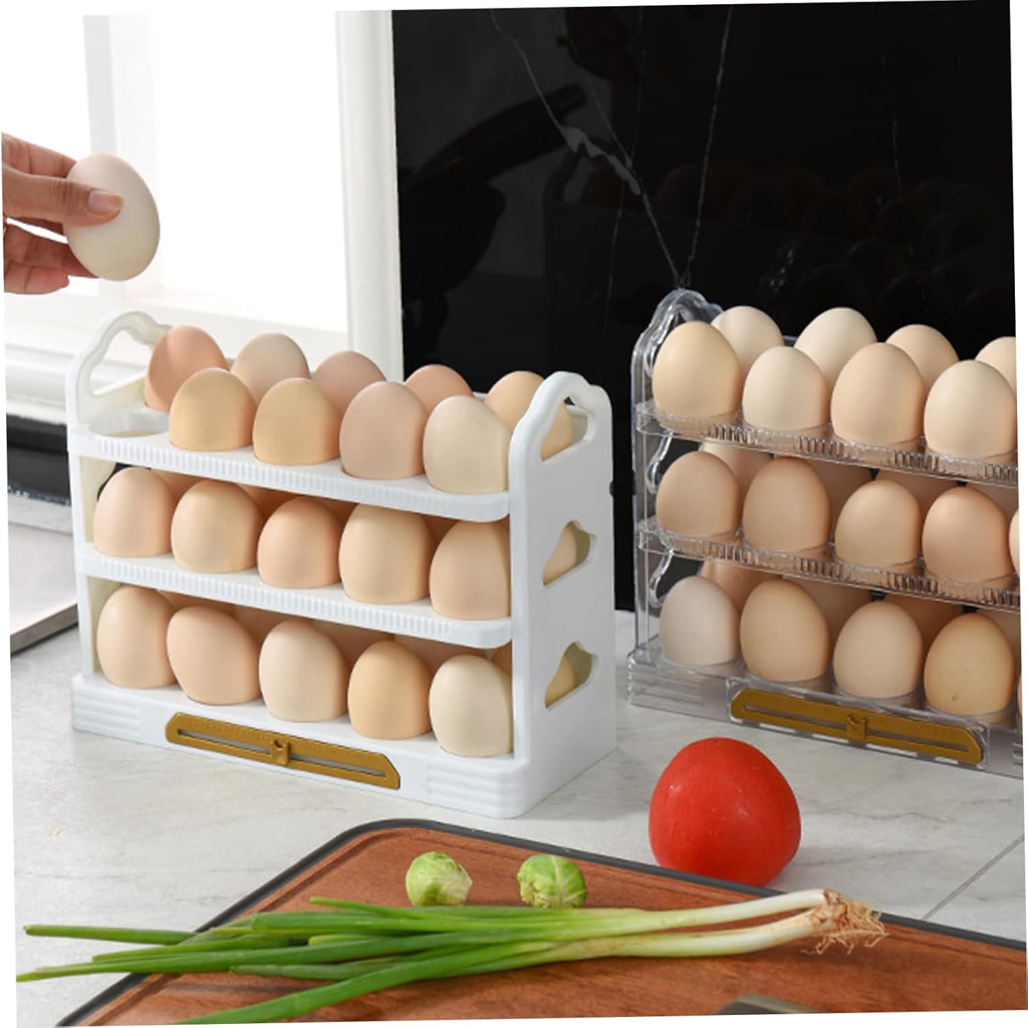 3pcs Egg Storage Box Multi-grids Egg Holder Reusable Egg Holder Eggs Storage Shelf Egg Tray for Home Fridge Egg Holder Egg Storage Holder Plastic Egg Container Egg Storage Shelf