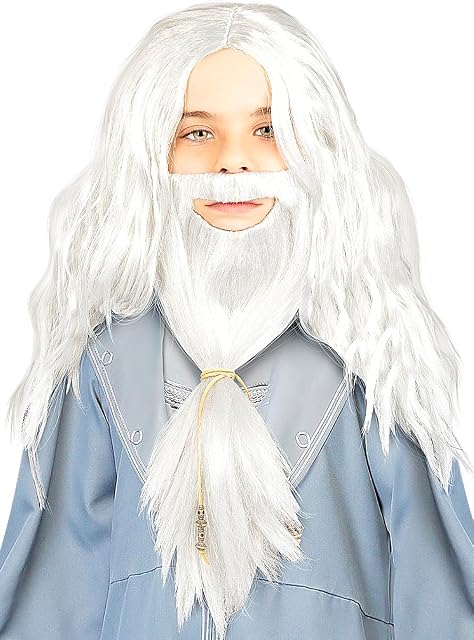 Funidelia - Peluca de Dumbledore con barba - Harry Potter para niño Magos, Gryffindor, Hogwarts