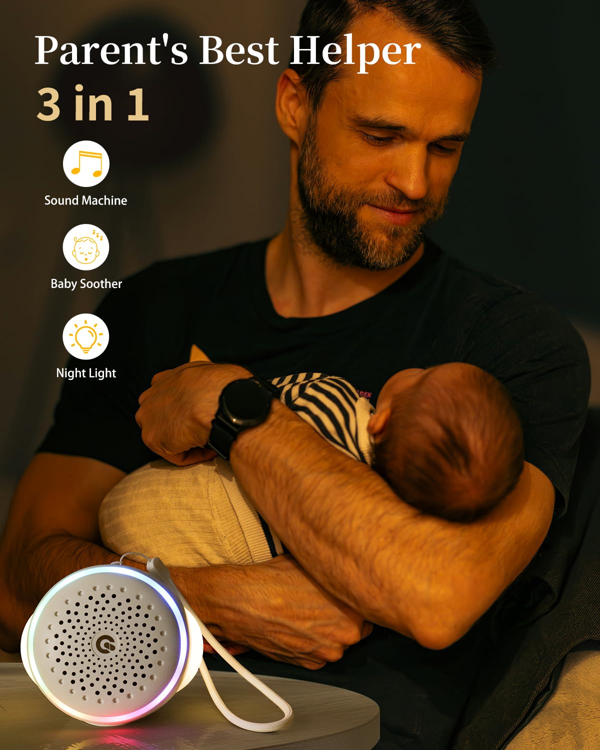Sound-Maschine mit weißem Rauschen mit 27 beruhigenden Geräuschen, Schlaf-Timer und Memory-Funktion, tragbares Soundgerät für Babys und Erwachsene zu Hause, im Büro, auf Reisen und mehr