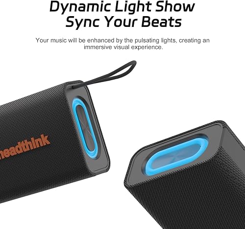 Miniatura 3 de Altavoz Bluetooth, inalámbrico portátil, IPX5 impermeable, Bluetooth 5, luces de color RGB, sonido estéreo fuerte, bajo, emparejamiento TWS, para