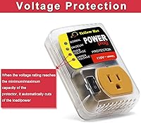 Vista 3 de Protector de sobretensión, protector de voltaje para electrodomésticos, salida de voltaje apagado, 110 V, 15 A, 2200 vatios