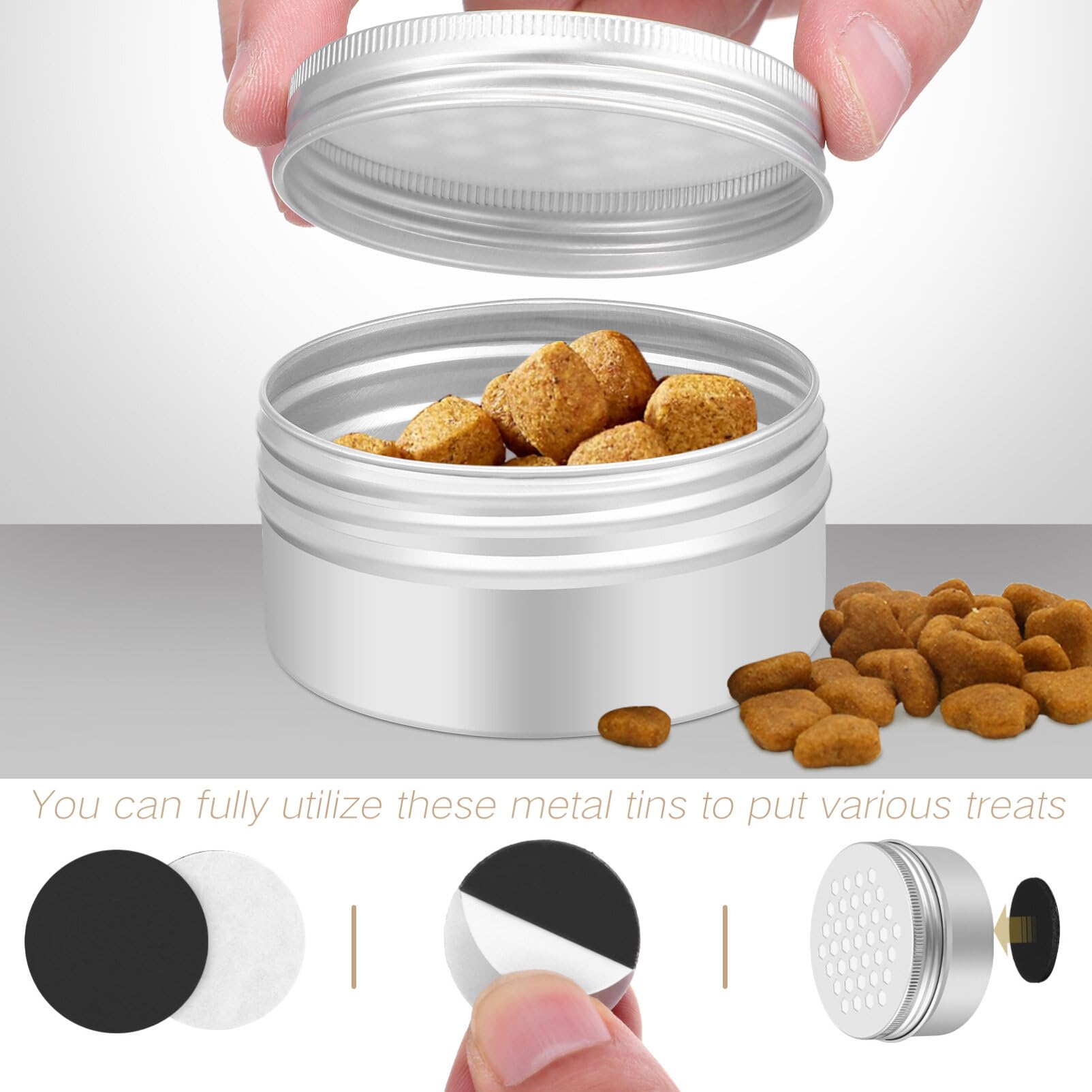 Mipcase 12 Pcs Dog Scent Training Kit with Magnetic Dots, Aluminium Nose Work Tins for Pet Sniffle Games - Image 4