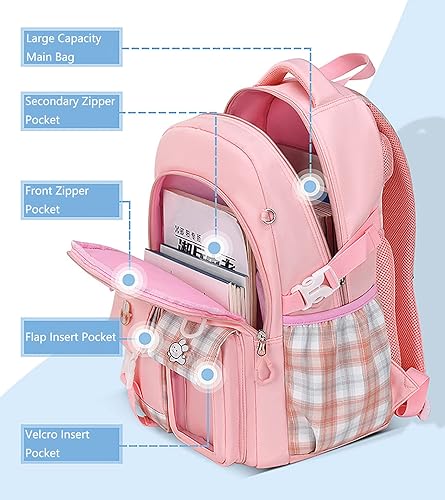 Miniatura 4 de Aeafvot Linda mochila de viaje para niñas, mochila escolar multifuncional duradera con muñeca, Azul Con Muñecas, Mochilas de viaje