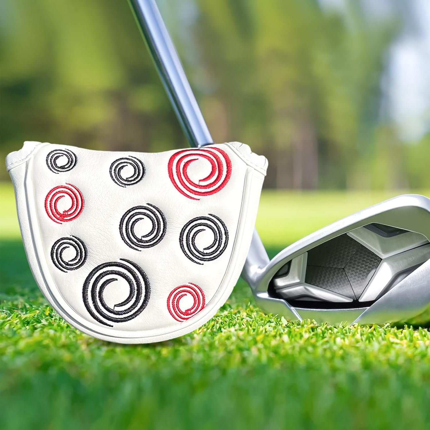 1 Pieza Golf Headcover Magnetic, Putter Head Covers, Cubiertas De Protección para Putter De Golf, Piel Sintética para Fundas De Putter, Mallet Putter Headcover