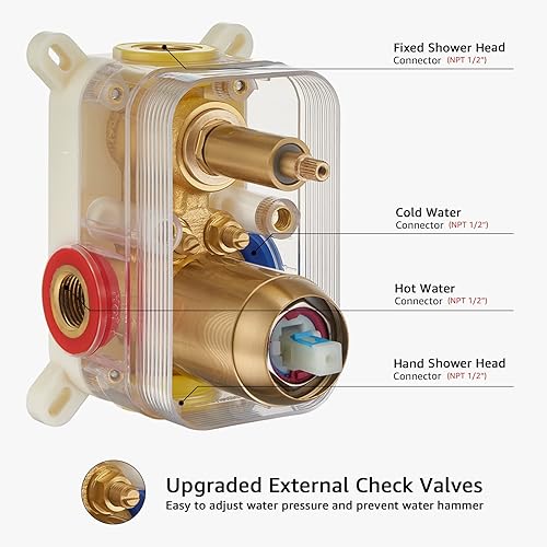 Miniatura 125 de IRIBER - Sistema de ducha de lluvia con cabezal de ducha fijo y de mano de alta presión cepillado níquel,Oro cepillado,Cromado,Oro rosa