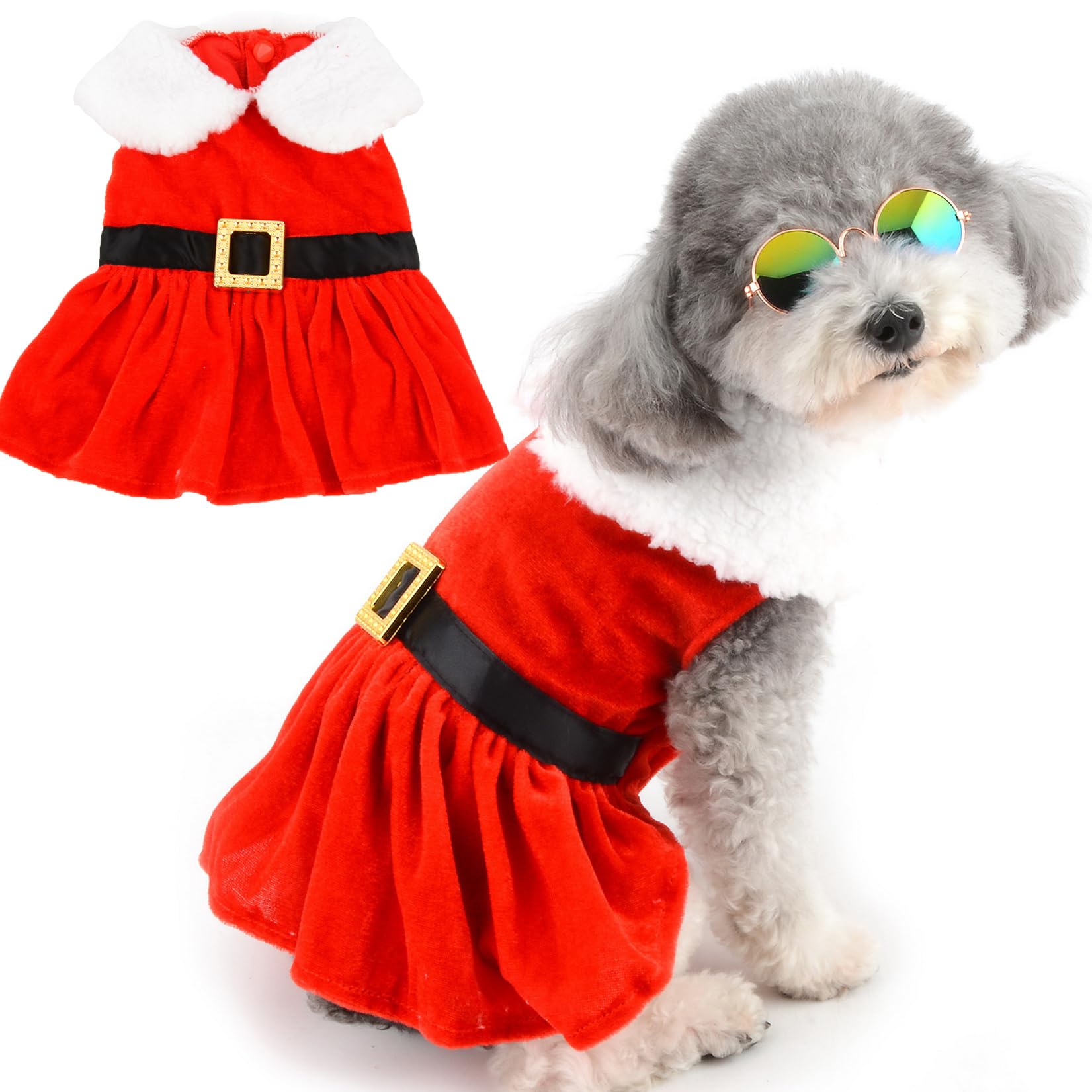 white christmas dresses Santa Christmas Dog Party Dresses | Poshdoglife.com main image 0