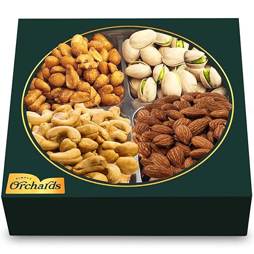 Nuts Gift Basket - Holiday Gift Basket of Cravings Gourmet Nuts Collection, Healthy Kosher Snacks, Premium Mixed Nuts Gift Box Bouquet Platter Perfect Birthday Care Package, Christmas Food Gift Baskets.