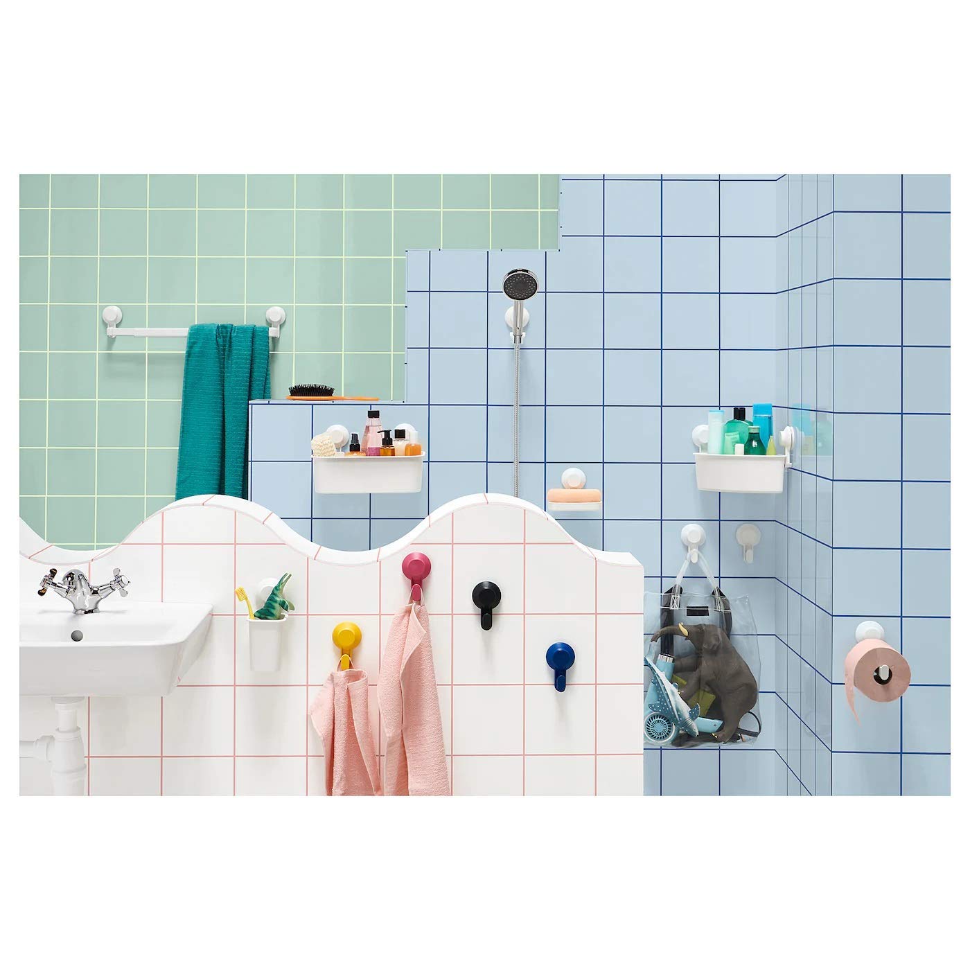 IKEA Corner Shelf Unit with Suction Cup (White; 30 x 20 x 17 cm) (Polycarbonate Plastic) 2