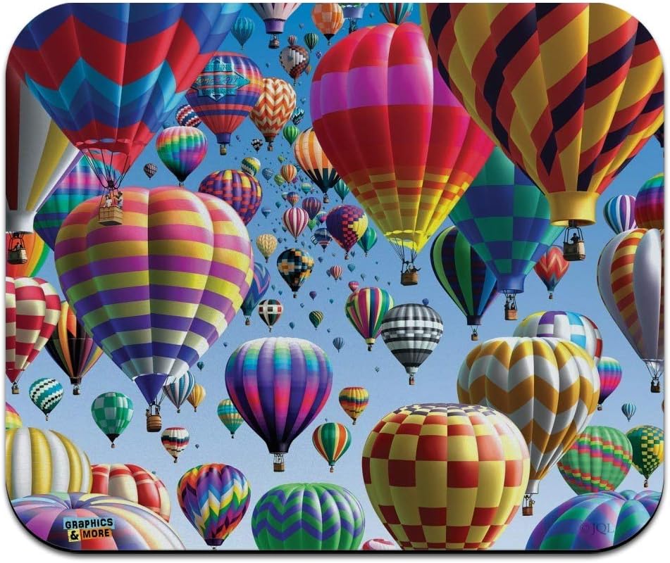 Hot Air Balloon Festival Up in The Air Low Profile Thin Mouse Pad Mousepad