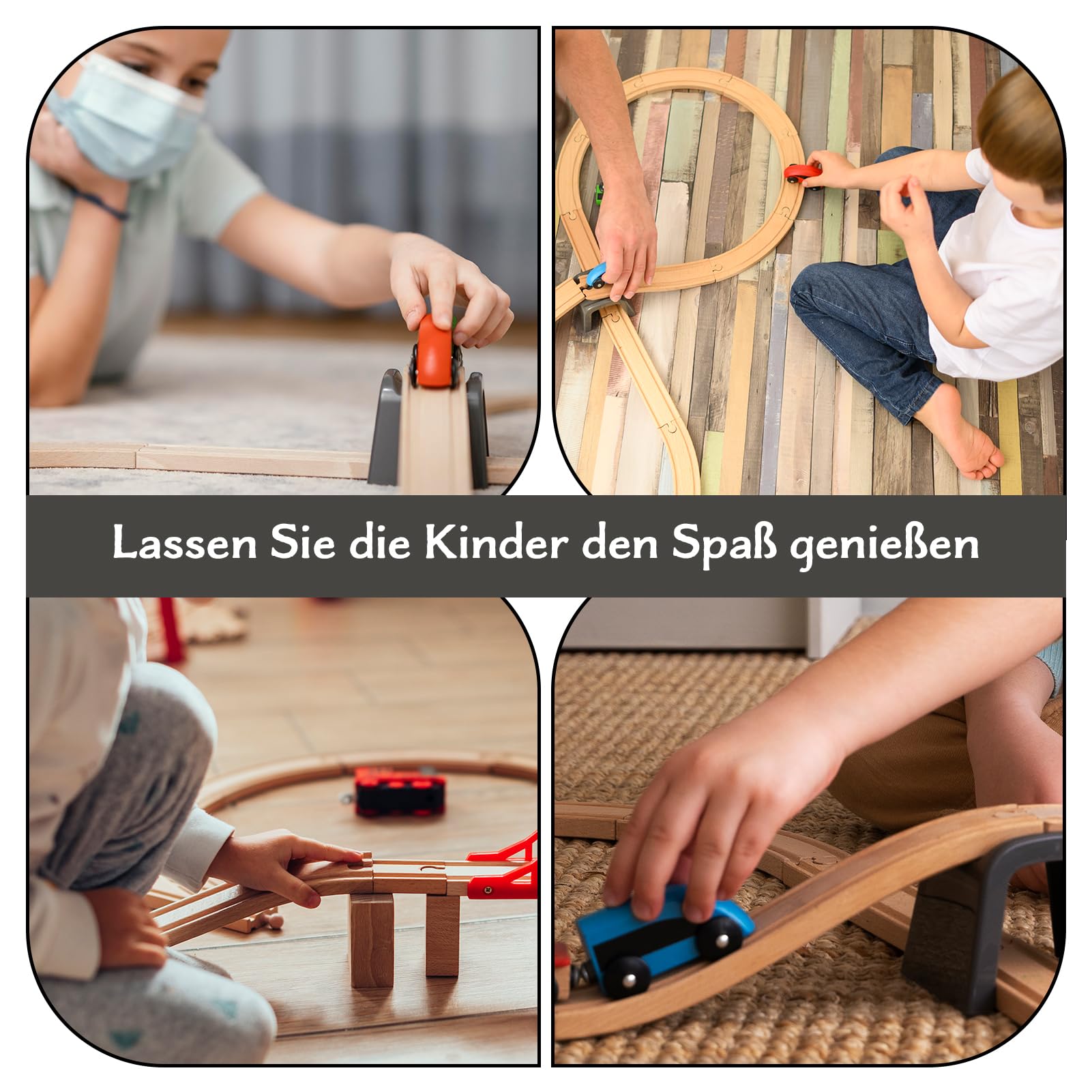Lot de 15 adaptateurs universels pour rails en bois - Réutilisables - Adaptateur de connexion de voie en bois - Pour fête d'anniversaire