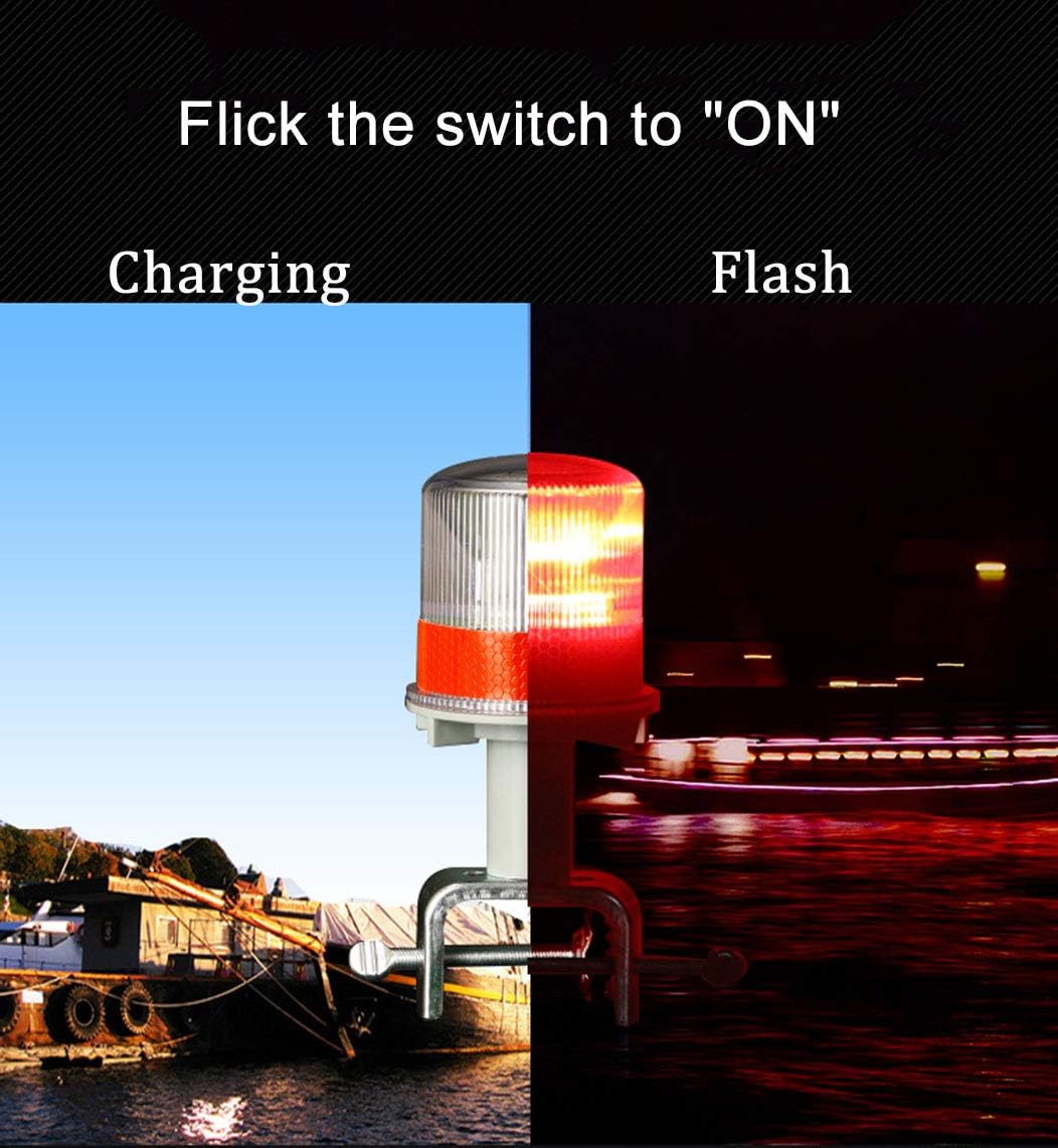 YXQ Solar LED Warning Light Red Waterproof Lamp Beacon Driveway Safety Signs Flash Traffic Lights