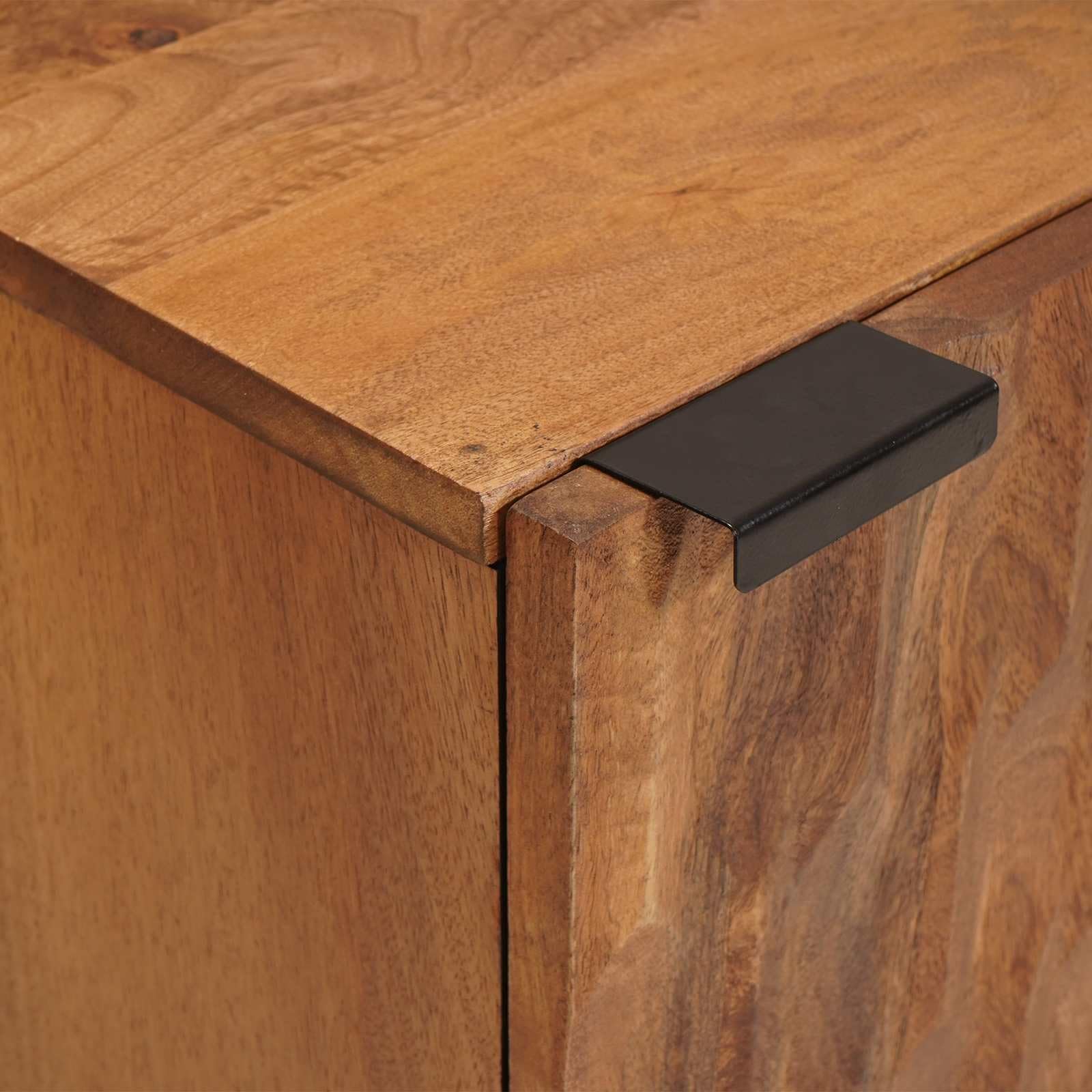 Badezimmerschrank Braun Massivholz Mango 38 x 33 x 58 cm mit Tür und Regal platzsparend für Badezimmer Aufbewahrung Stauraum Möbelset Gäste WC