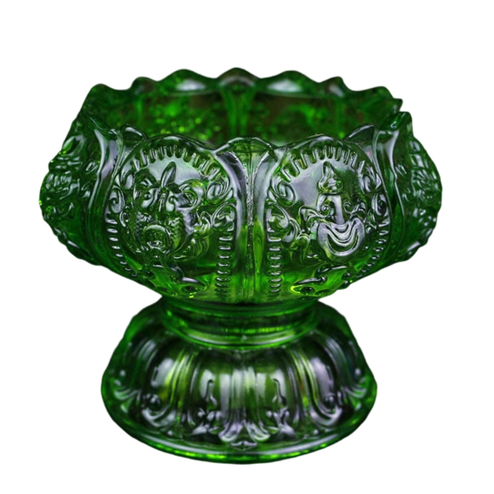 Hredyqw Elegant Crystal Lamp Base With Traditional Eight Lucky Patterns For Buddhist Worship And Home Decor