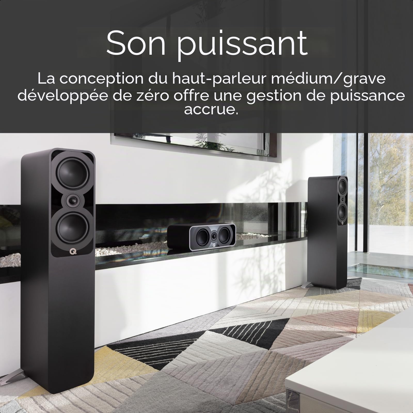 Q Acoustics 5040 Blanc Mat - Enceinte Colonne (la paire)