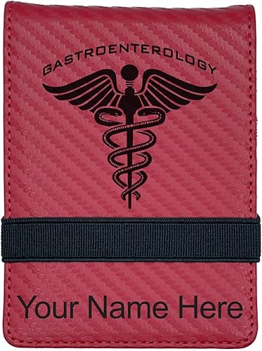 Vista 7 de LaserGram Mini Padfolio con bloc de notas y bolígrafo, gastroenterología, grabado personalizado incluido (rosa)