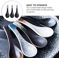 Vista 4 de DOITOOL 5 cucharas de arroz de cerámica, elegante diseño suave, mango cómodo, vajilla decorativa para uso doméstico, fácil de limpiar y mantener