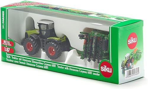 Miniatura 27 de Siku 1979, Claas Axion 850 con cargador frontal, 1:50, metal/plástico, verde, pala móvil, enganche trasero, se puede combinar remolques de la misma