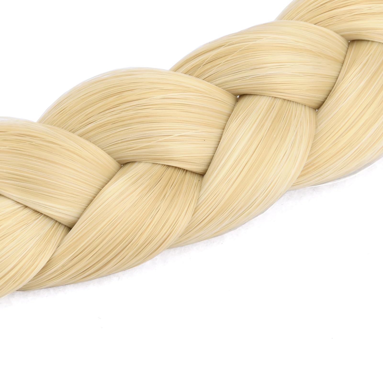 Synthetic Hair Headband Blonde Braided Chunky Stretch Hairpiece for Women Wide Messy Braided Headband With Synthetic Hair Plaited  main image 4
