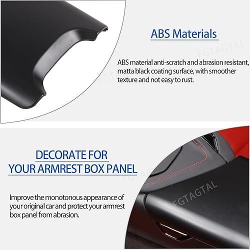 Miniatura 3 de Cubierta de panel de caja de reposabrazos compatible con Chevrolet Corvette C8 2020-2024, cubierta de protección de bandeja de almacenamiento de ABS