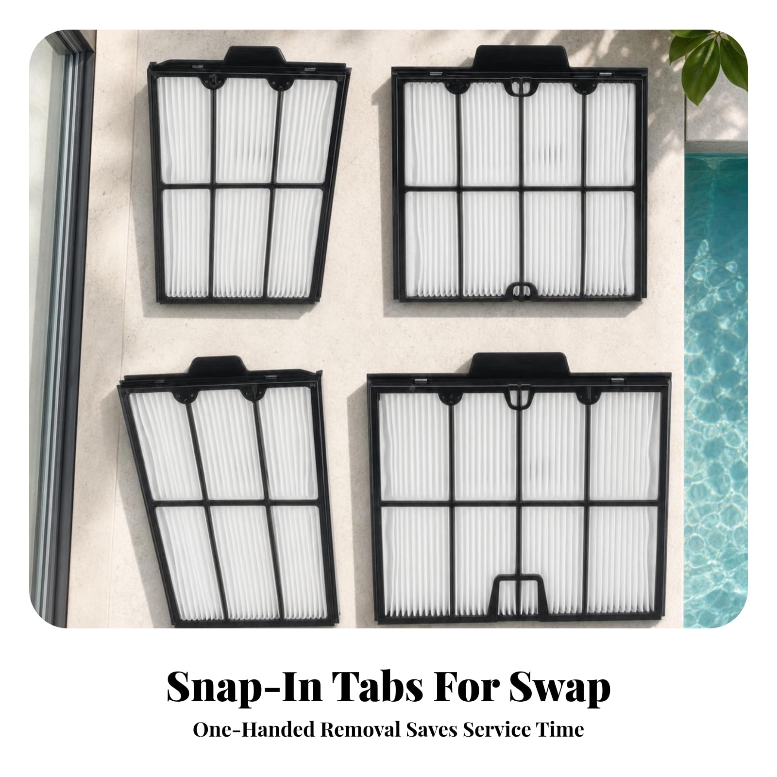 rockible 4 Piezas Panel Filtro Compatible con Limpiafondos Alta Eficiencia Filtro Plisado con Asa Integrada Práctico