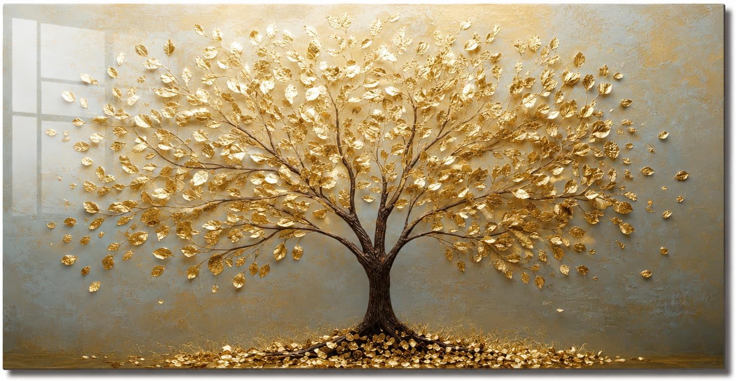 Tempered Glass Backsplash for Kitchen Tree of Life Stove Splashback,30x24''