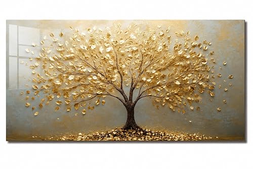 Evgosm Tempered Glass Backsplash for Kitchen， Stove Splashback, Tree of