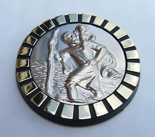 Médaillon Saint Christophe Pour Voiture YUJUE - Aimanté Et Adhésif, Protection Voyageurs, 4cm