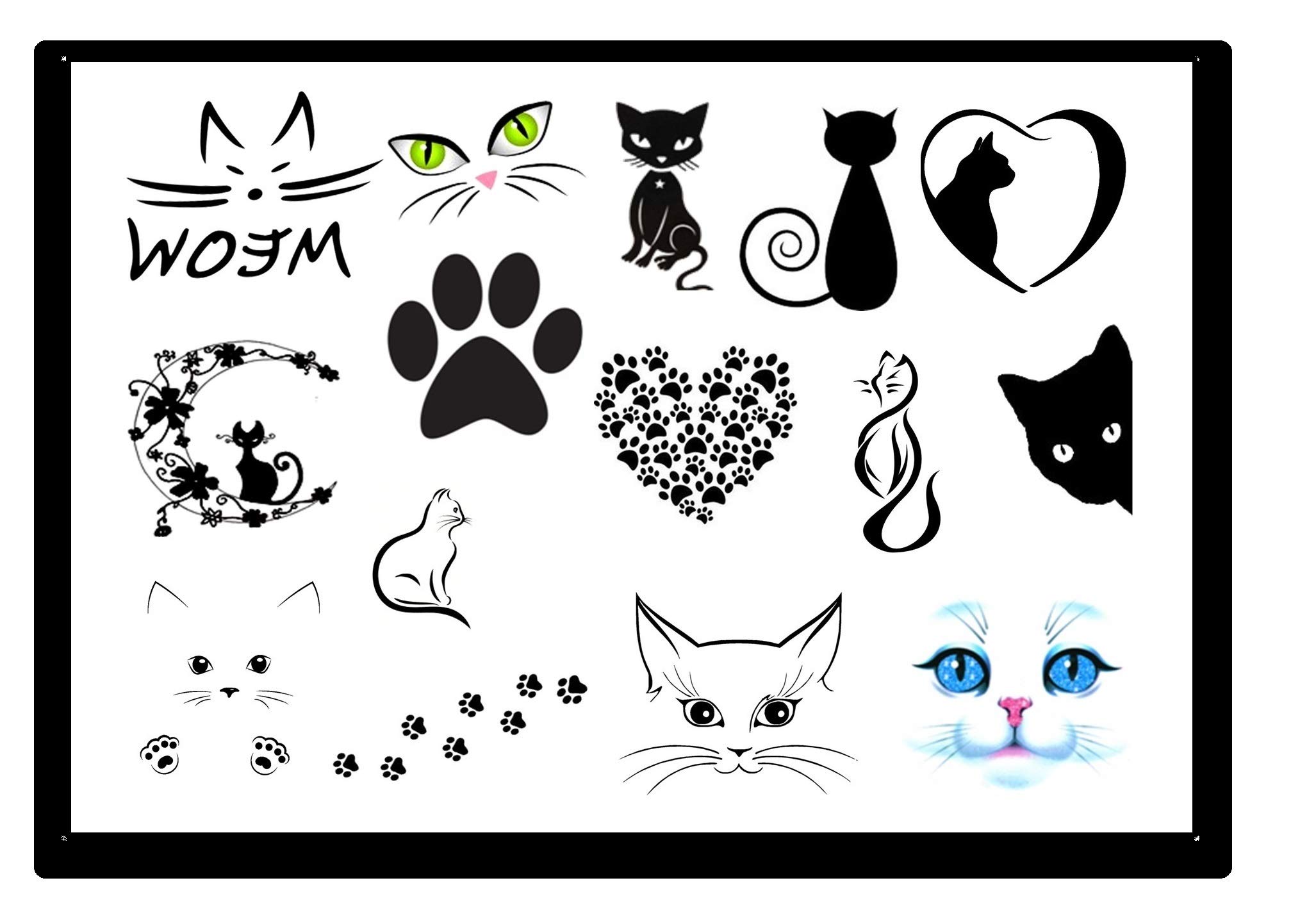 Kaz Creations Cat Temporary Tattoo C3 Cat Kitten Collection (Cat Temporary Tattoo C3)