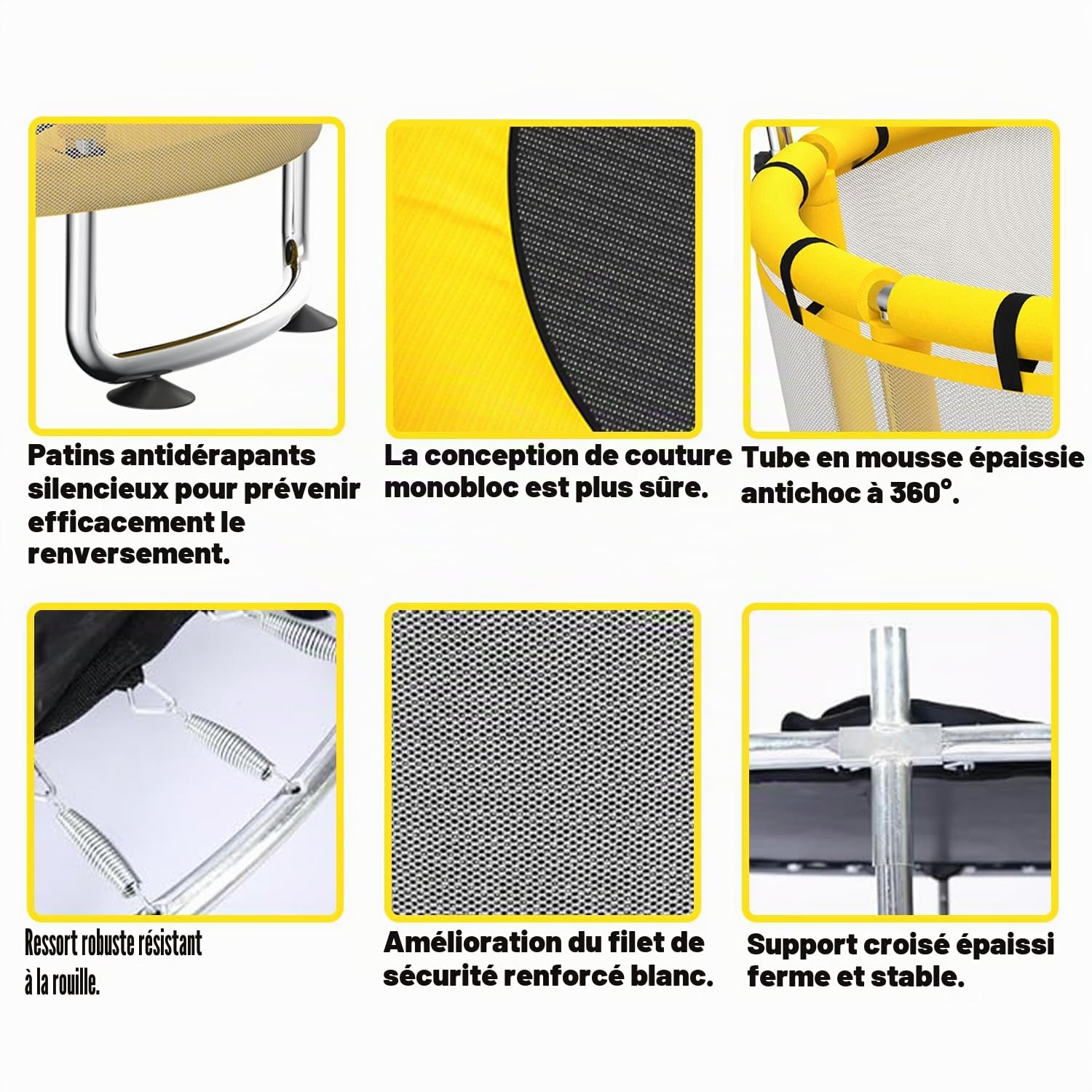 Trampoline pour Enfants 140 cm intérieur/extérieur – Charge maximale 50 kg avec Filet de sécurité, Barre de Gymnastique réglable et Panier de Basket, Cadeau pour garçons et Filles