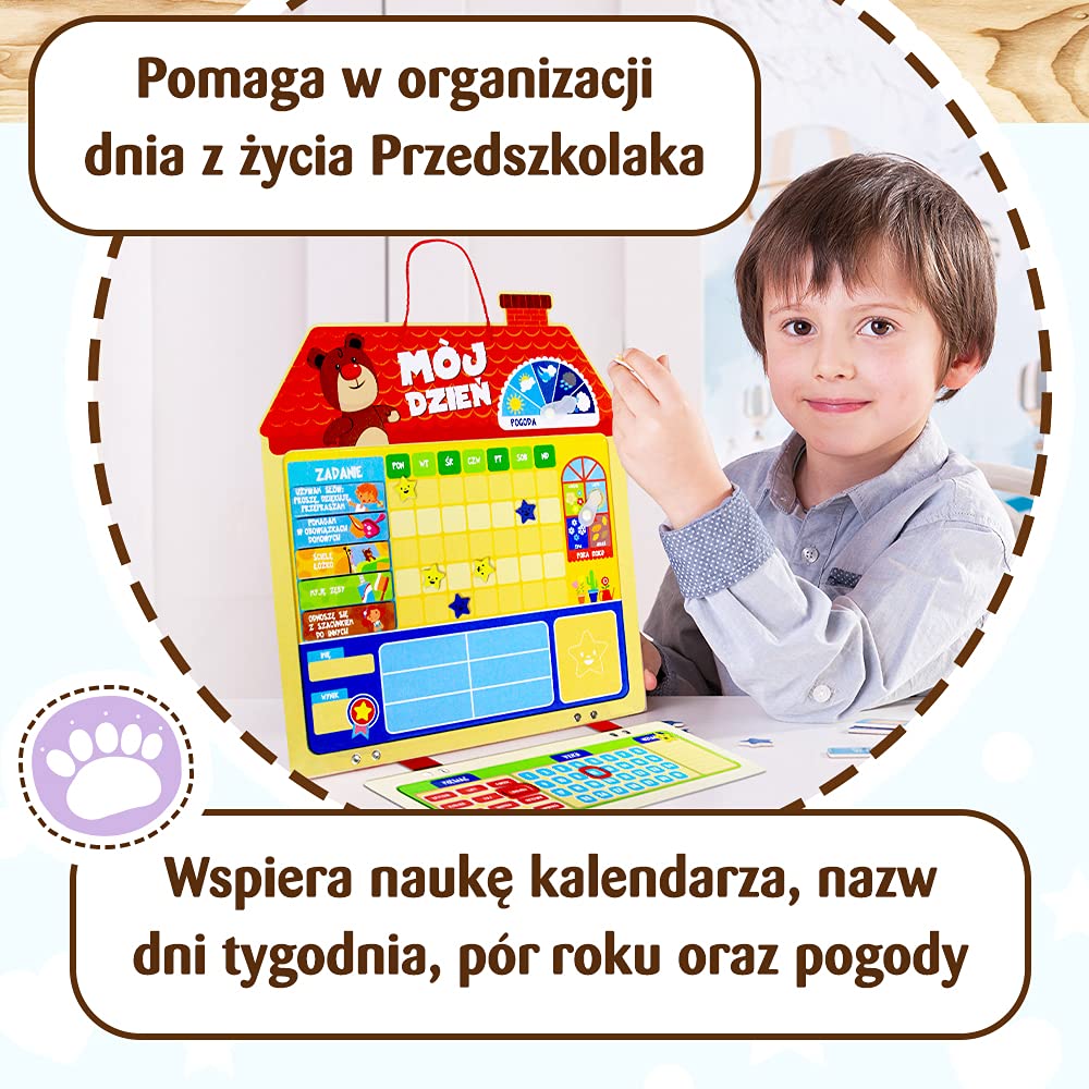 Trefl Tablica Mój Dzień Drewniana Zabawka dla Dzieci od 3 lat