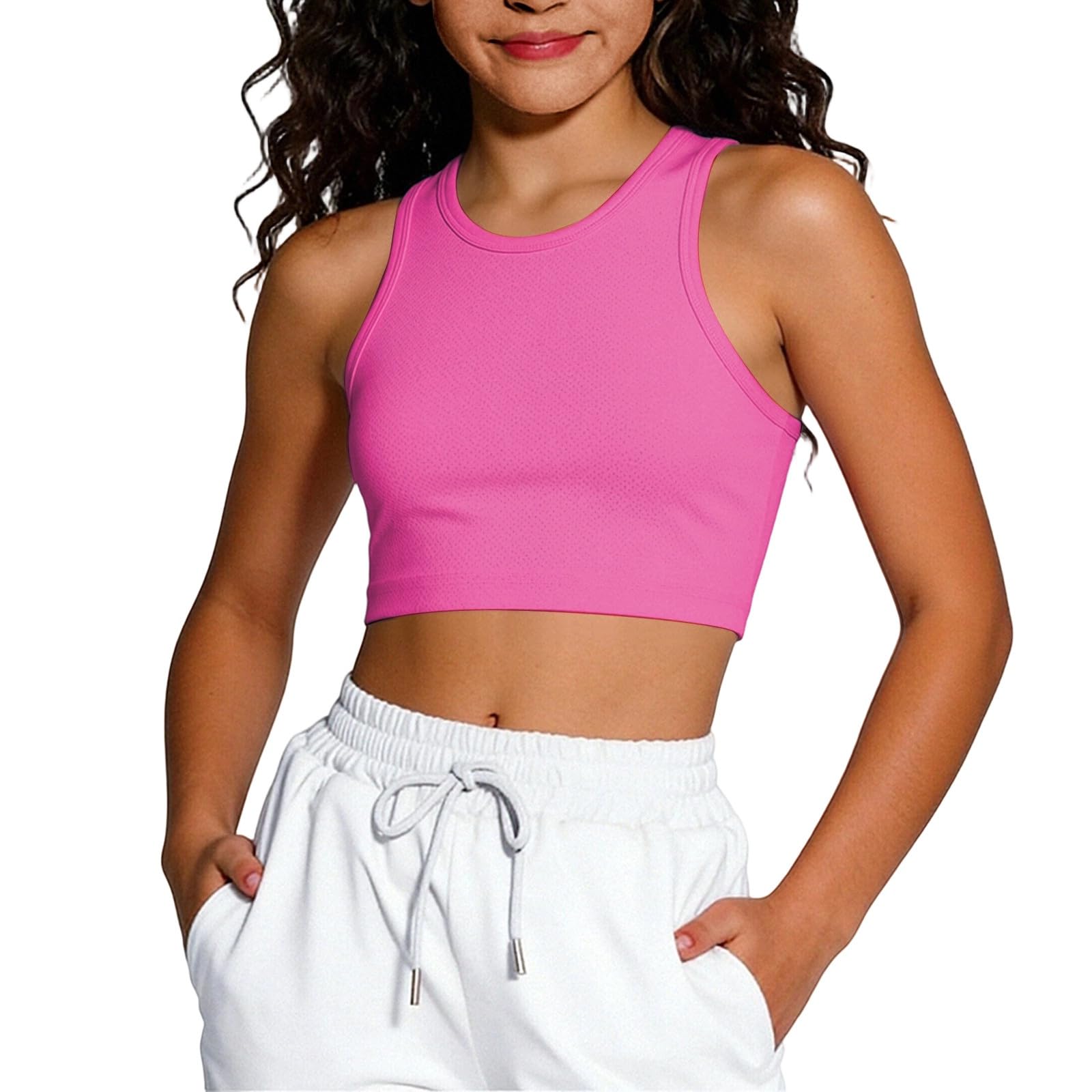 Camiseta sin Mangas Deportiva para niñas, Transpirable, para Entrenamientos y Deportes, cómoda y elástica, Ideal para jóvenes.