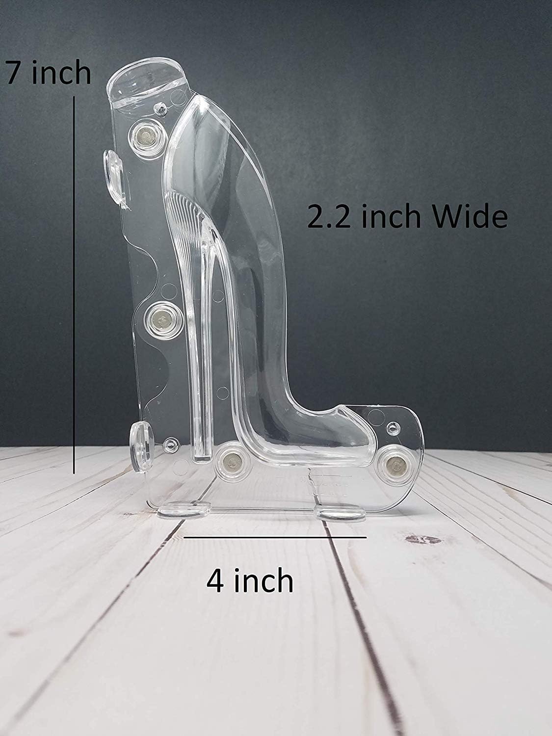 Oggibox 3D 7" x 4" x 2.2" Platform Stiletto Polycarbonate (PC) Chocolate and Candy Heels Mold for Wedding, Decorating or Home baking tools (Transparent 7 inch)