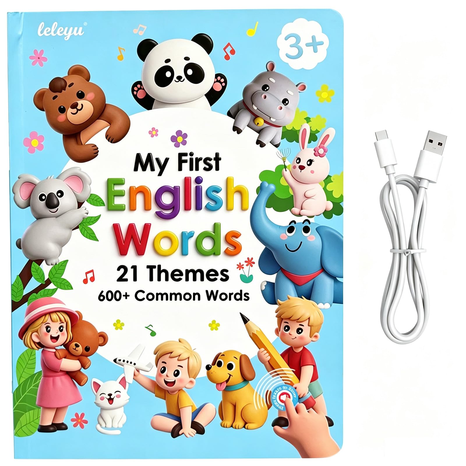 Interactive Talking Book Leveled Reading Sound Book Rechargeable Learning (B)