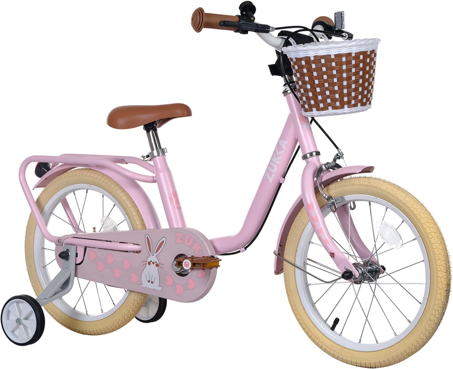 WEEROCK 16 Inch Kids Bike for 4-7 Years Old Boys Girls, Kid's Bicycle with Trainning Wheels, Front Basket, Rear Rack, 16" Child Bikes, Great Gift for Little Kids, Multiple Colors