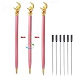 3Pcs Sailor Moon Pen School Supplies&comma;Sailor Moon Merch&comma;Cute Pink Pens Ballpoint Pens for School Day Students Gifts or Offices&comma;with six 1mm black pen refills&comma;SailorMoon Wand Gifts