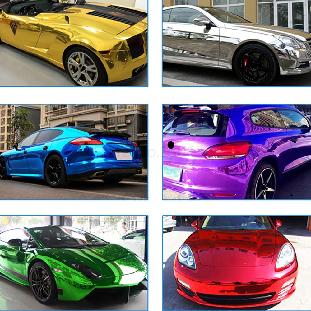 Pellicola Wrapping Auto 10/30x100cm Chrome Mirror Vinil Wrap Film Auto Decal Fai da te Copertina for motori for moto for auto che avvolge gli accessori for automobili for pellicole Pellicola Adesiva P