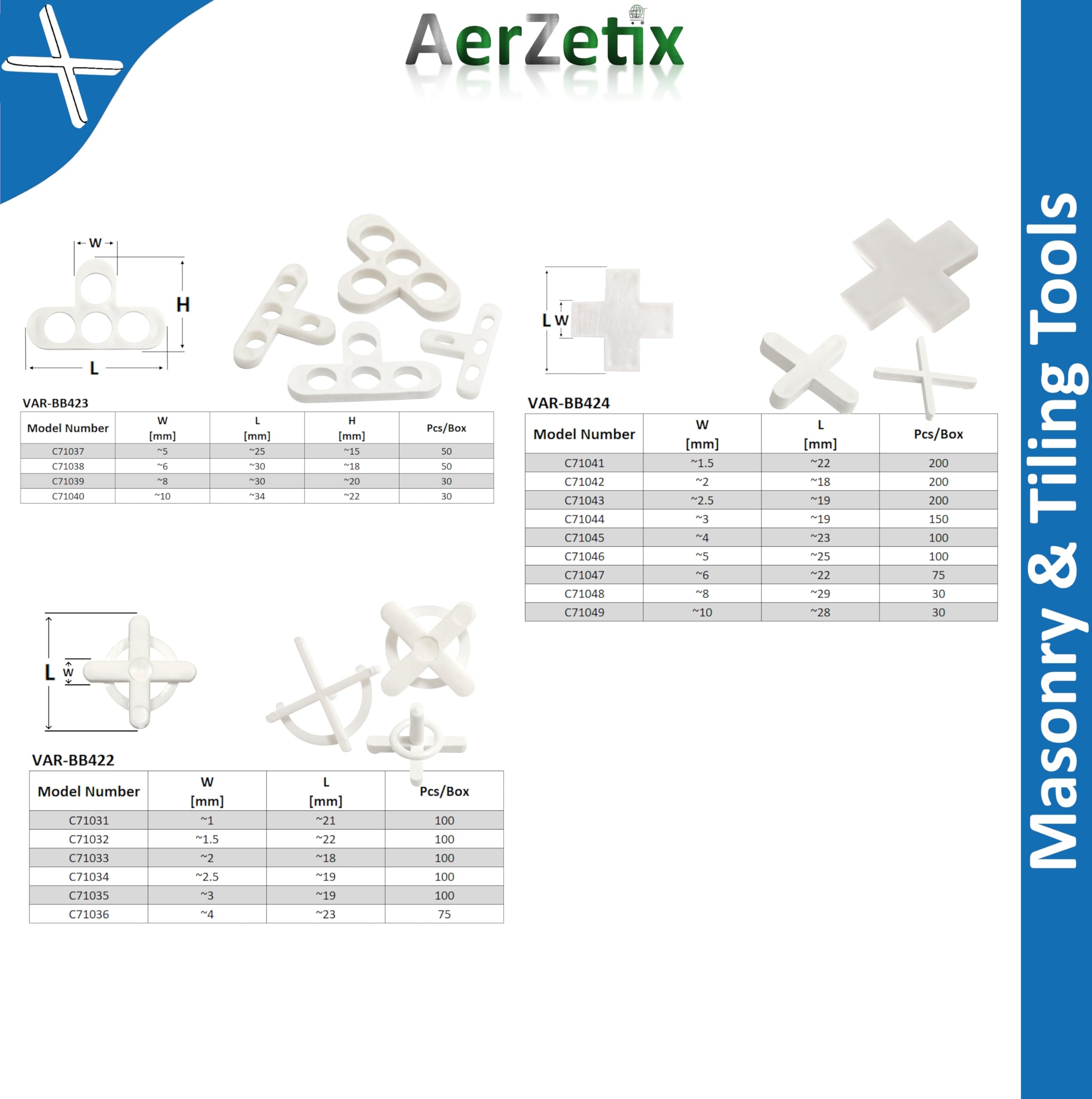 AERZETIX - C71044 - Set di 150 distanziatori a croce 3mm per giunti di piastrelle e terracotta - in plastica - pavimento parete colla