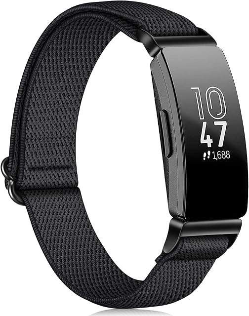 Fintie Elastic Bands Compatible with Fitbit Inspire 2 / Inspire HR/Inspire/Ace 3 / Ace 2, Adjustable Stretchy Nylon Loop Band Breathable Replacement Strap Accessory Wristband