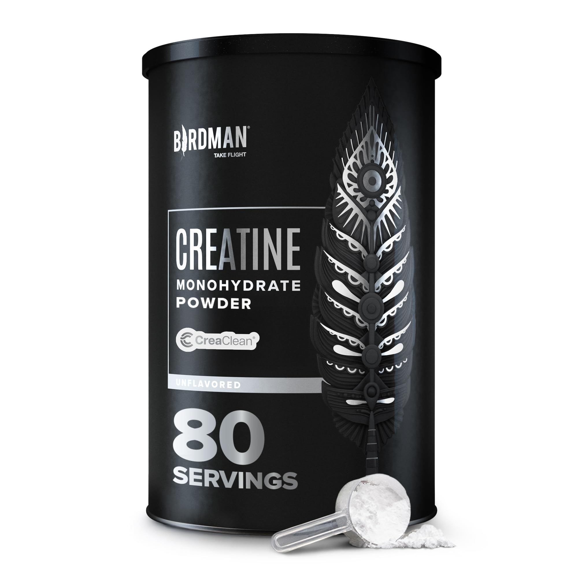 BIRDMANMicronized Creatine Monohydrate Powder, Muscle Recovery, Caffeine Free, Creatine Pre Workout, Vegan, Post Workout, Gluten Free, Sugar Free | 80 Servings (5 Grams Each) | 0.8lb